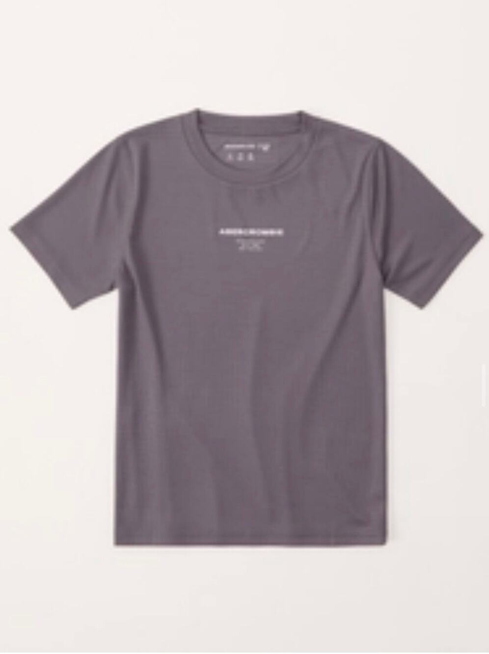 NWT Abercrombie & Fitch Boys active grid logo tee DARK GREY 9/10